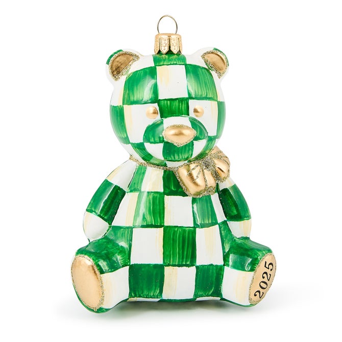 2025 Emerald Bear Glass Ornament - {current_domain}