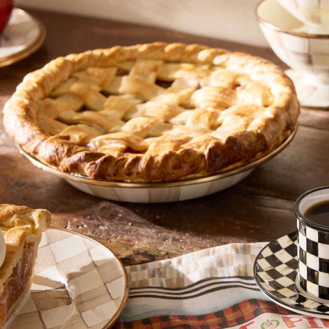 Mocha Check Pie Plate - {current_domain}