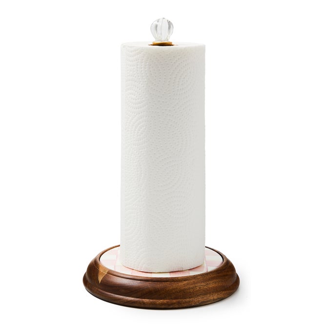 Rosy Check Wood Paper Towel Holder - {current_domain}