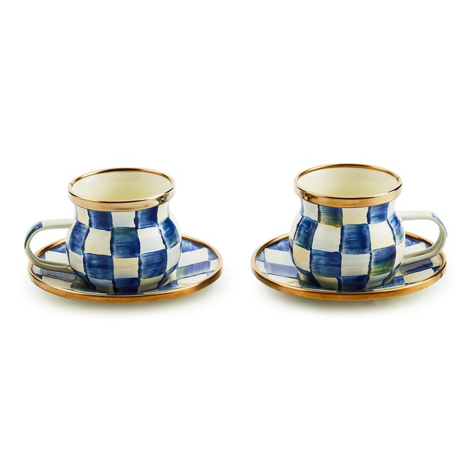 Royal Check Espresso Cup & Saucer Set - {current_domain}