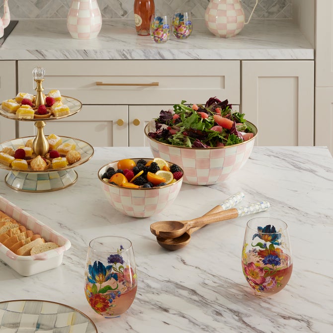 Flower Market Stemless Wine Glass, Set of 4 - {current_domain}