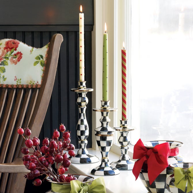 Enamel Dinner Candlestick Holder - {current_domain}