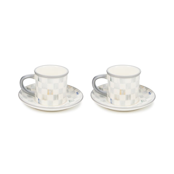 Sterling Check Espresso Cup & Saucer, Set of 2 - {current_domain}