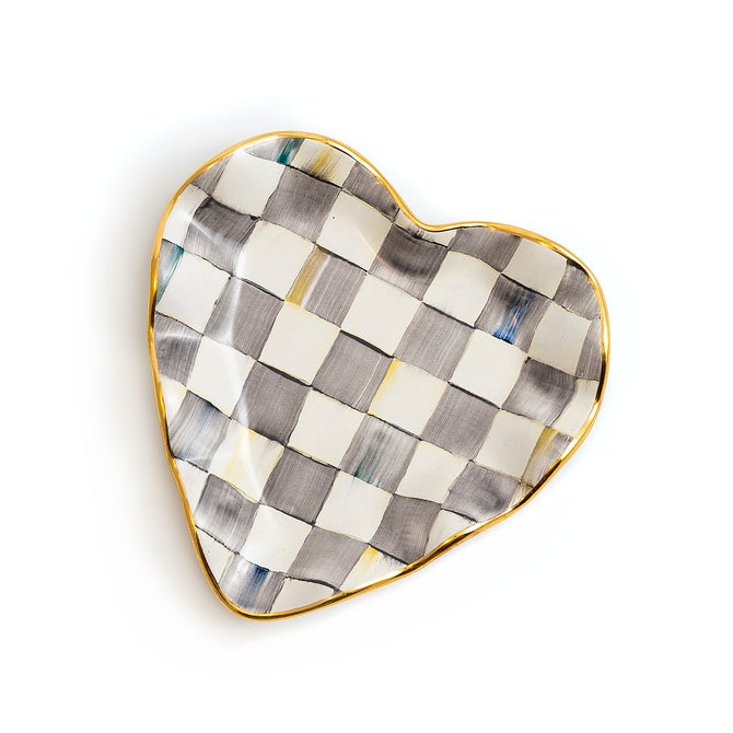Sterling Check Fluted Heart Plate - {current_domain}