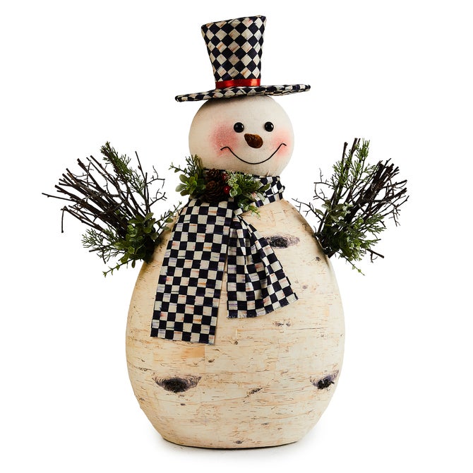 Farmhouse Holiday Large Birch Snowman Figurine - {current_domain}