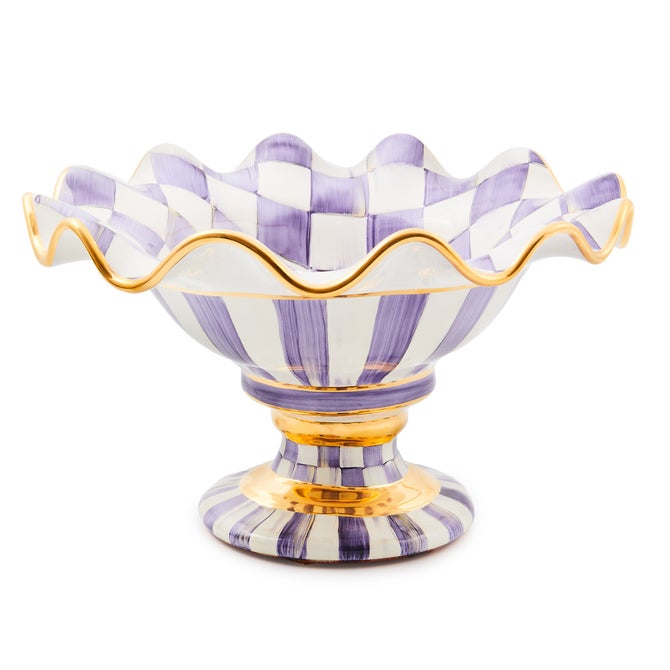 Plum Check Ceramic Compote - {current_domain}