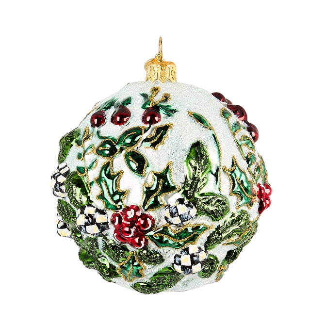 Cardinal Ball Glass Ornament - {current_domain}