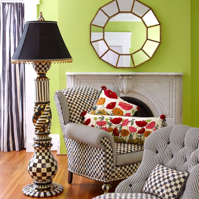 Courtly Check Ceramic Floor Lamp - {current_domain}