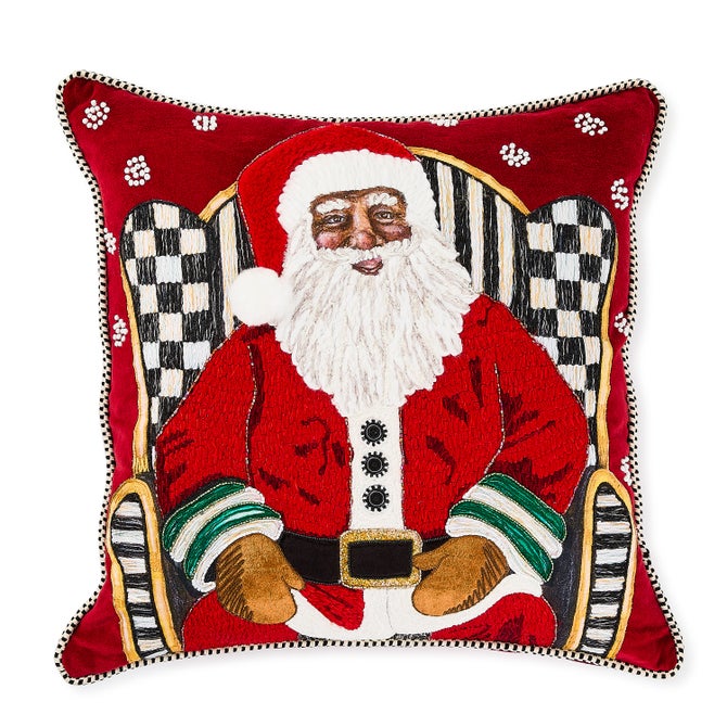 Holiday Black Santa Throw Pillow - {current_domain}