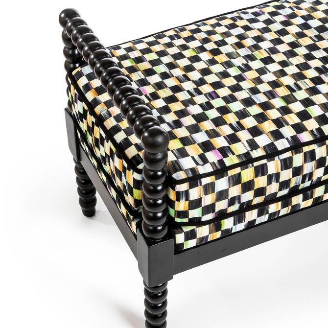 Spindle Check Outdoor Bench - {current_domain}