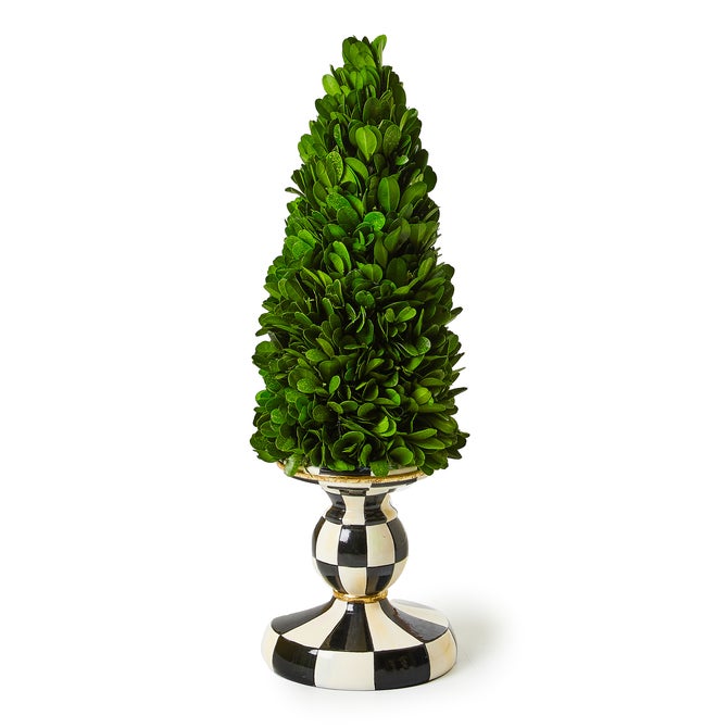Courtly Check Small Pedestal Boxwood Tree - {current_domain}