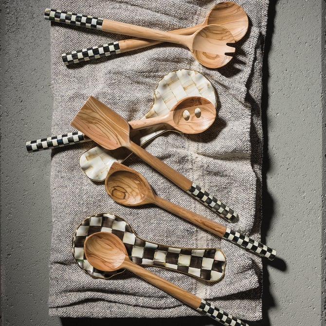 Courtly Check Ceramic Spoon Rest - {current_domain}