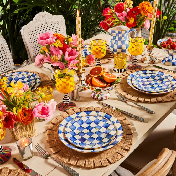 Check Dinnerware, Set of 4 - {current_domain}