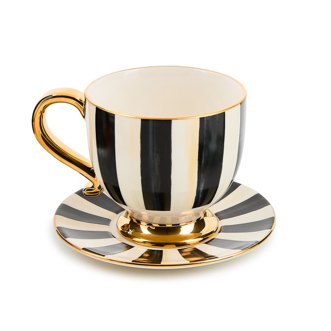 Courtly Stripe Cappuccino Cup - {current_domain}