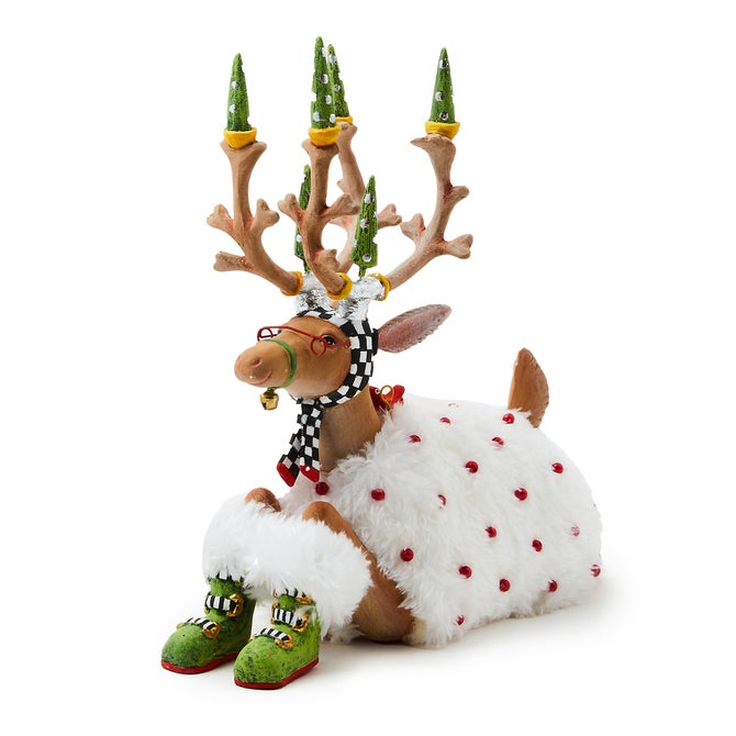 Patience Brewster Dash Away Sitting Blitzen Reindeer Figure - {current_domain}
