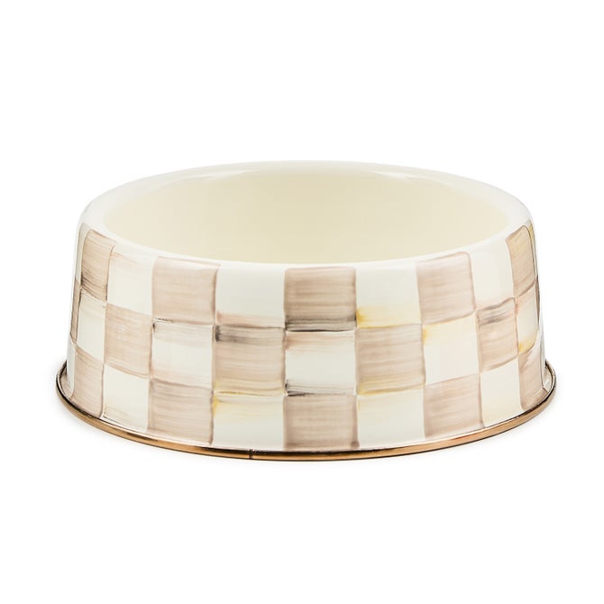 Mocha Check Large Pet Dish - {current_domain}