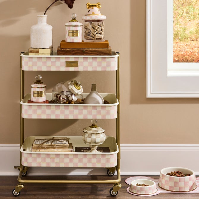 Rosy Check 3-Tier Kitchen Cart - {current_domain}