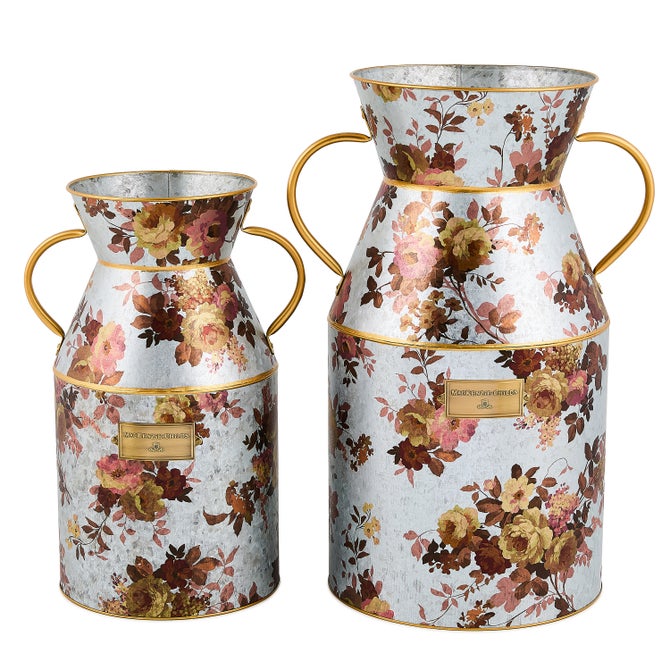 Wild Rose Galvanized Large Milk Can - {current_domain}