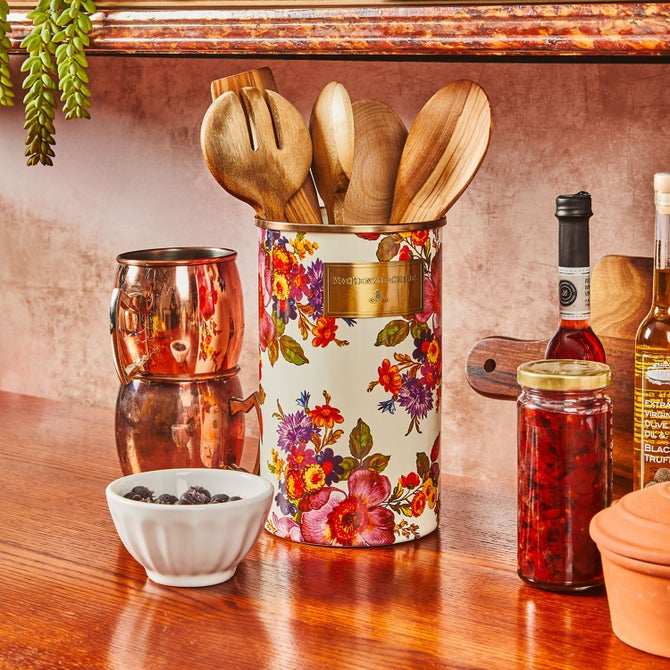 Floral Enamelware Utensil Holder - {current_domain}