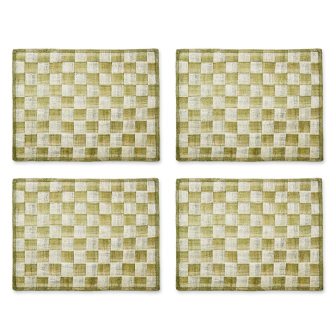 Green Sinamay Placemats, Set of 4 - {current_domain}