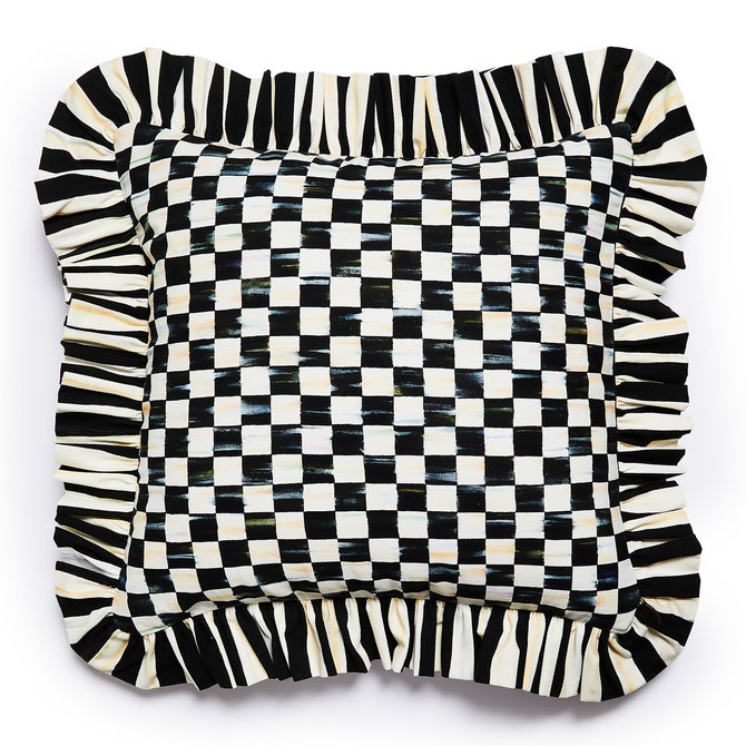 Courtly Check Ruffle Throw Pillow - {current_domain}