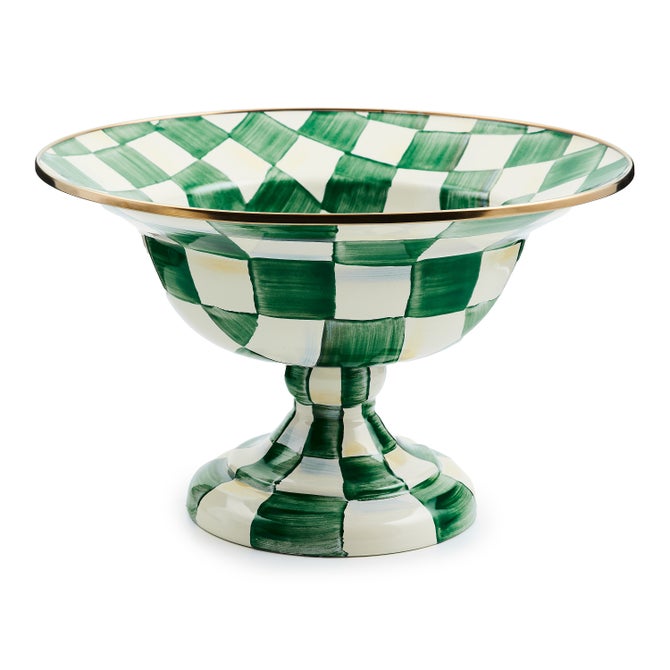 Emerald Check Large Compote - {current_domain}