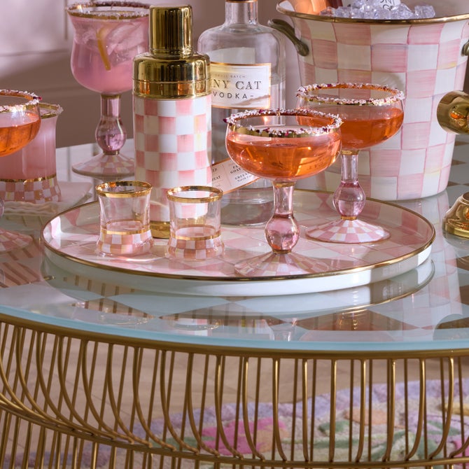 Check Enamelware Round Tray - {current_domain}