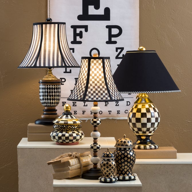 Courtly Check Ceramic Globe Lamp - {current_domain}