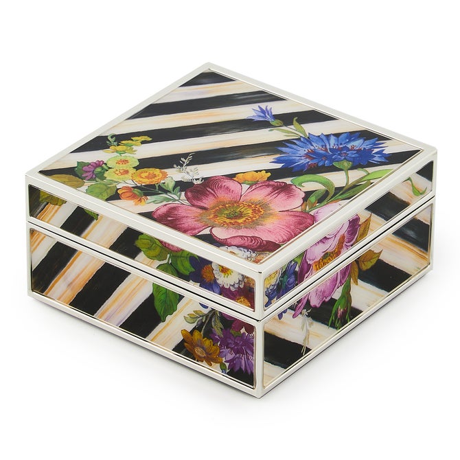 Flower Market Silver Plated Trinket Box - {current_domain}