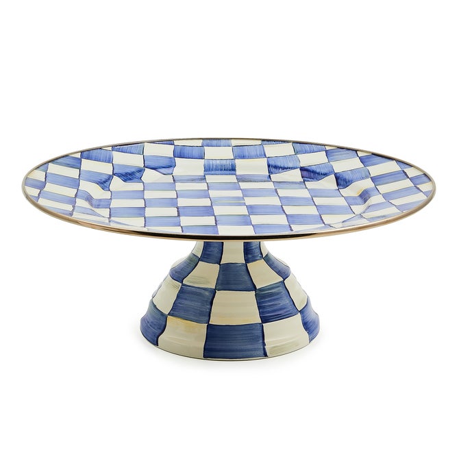 Royal Check Large Pedestal Platter - {current_domain}
