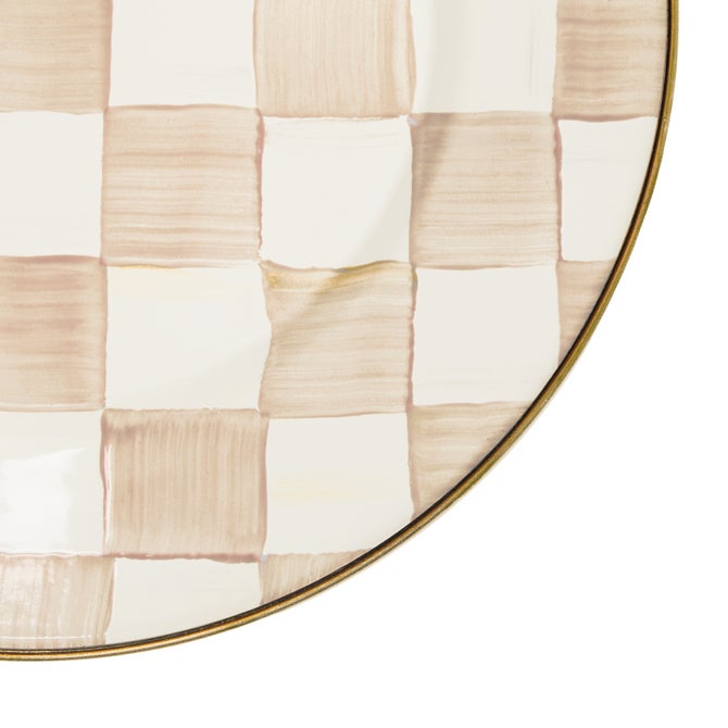 Mocha Check Dinner Plate - {current_domain}