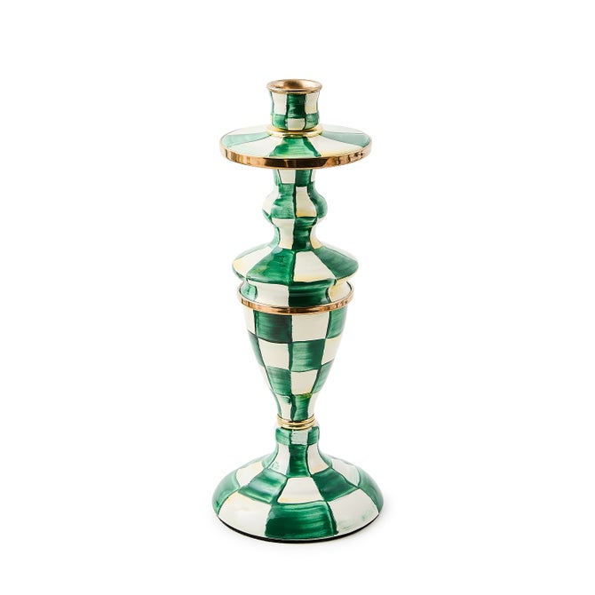 Emerald Check Medium Candlestick - {current_domain}
