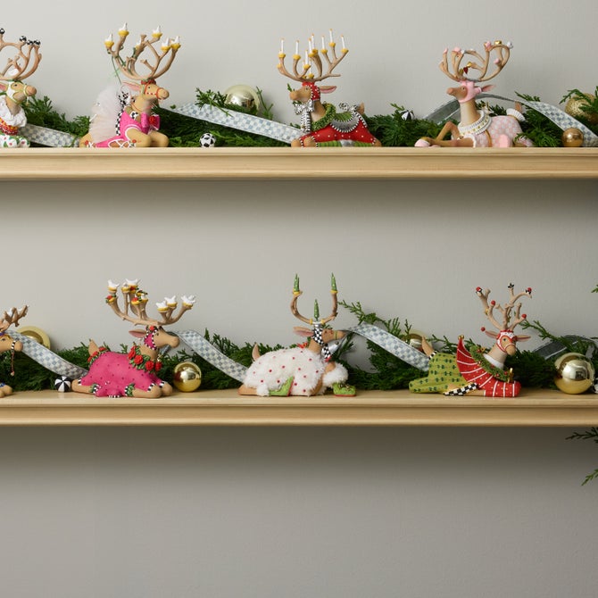 Patience Brewster Dash Away Sitting Blitzen Reindeer Figure - {current_domain}