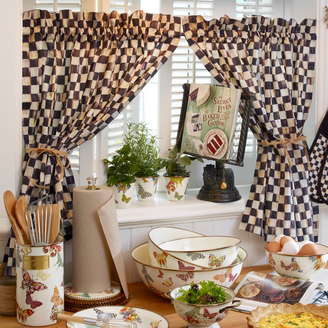 Courtly Check Cafe Curtains, Set of 2 - {current_domain}