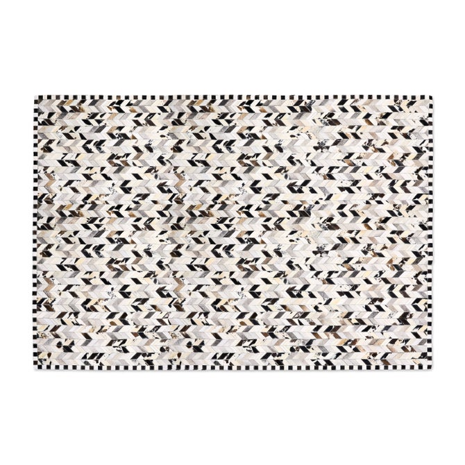 Black Herringbone Hair on Hide 8' x 10' Rug - {current_domain}