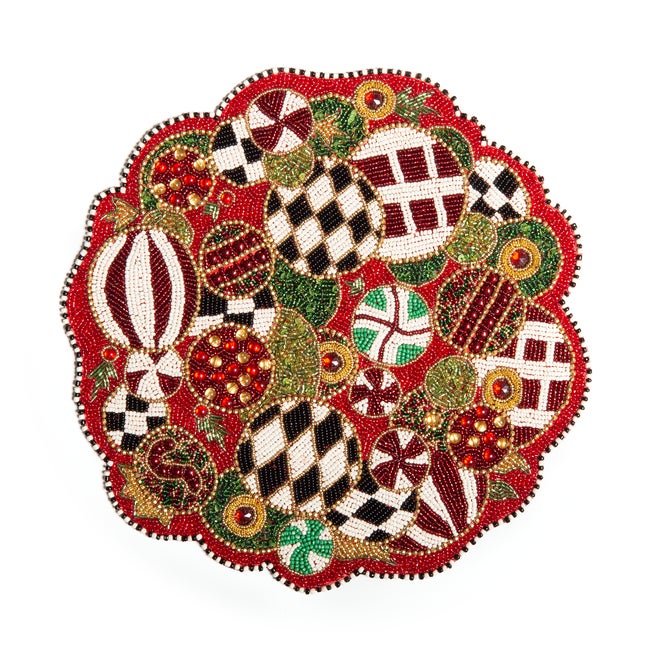 Jolly Ornaments Beaded Placemat - {current_domain}