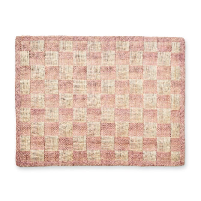 Pink Sinamay Placemats, Set of 4 - {current_domain}