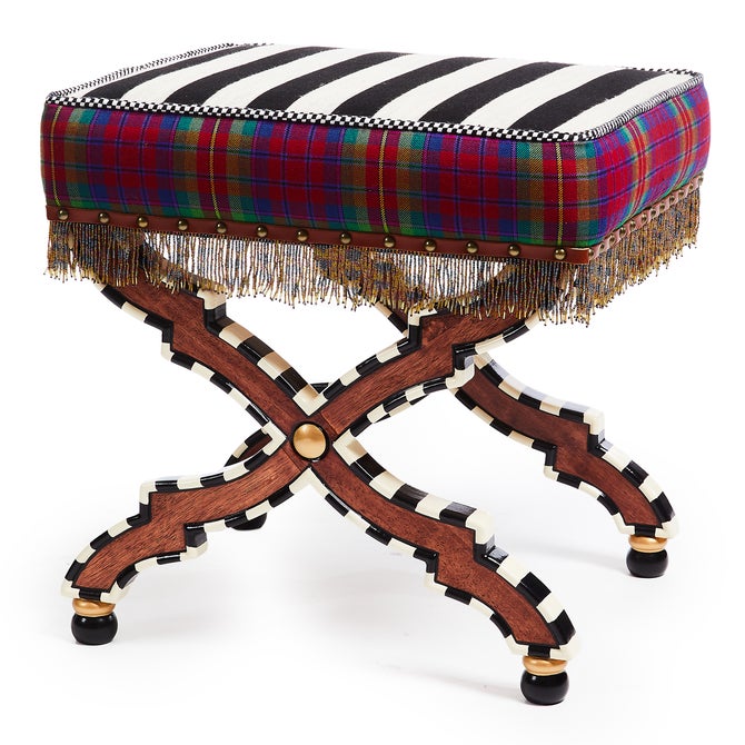 On Wall Street Stripe Cushioned Accent Stool - {current_domain}