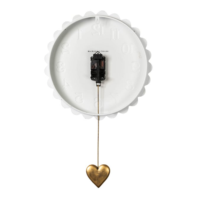 Sterling Check Heart Pendant Wall Clock - {current_domain}