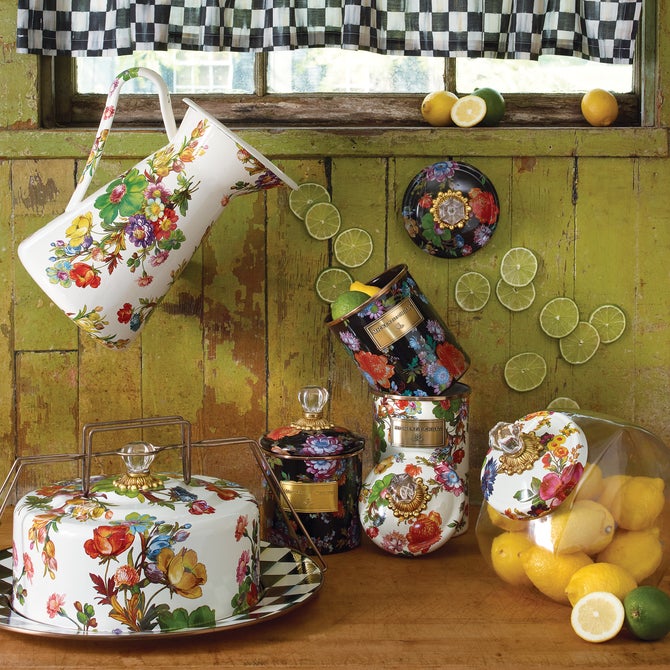 Cookie Jar with White Flower Market Lid - {current_domain}