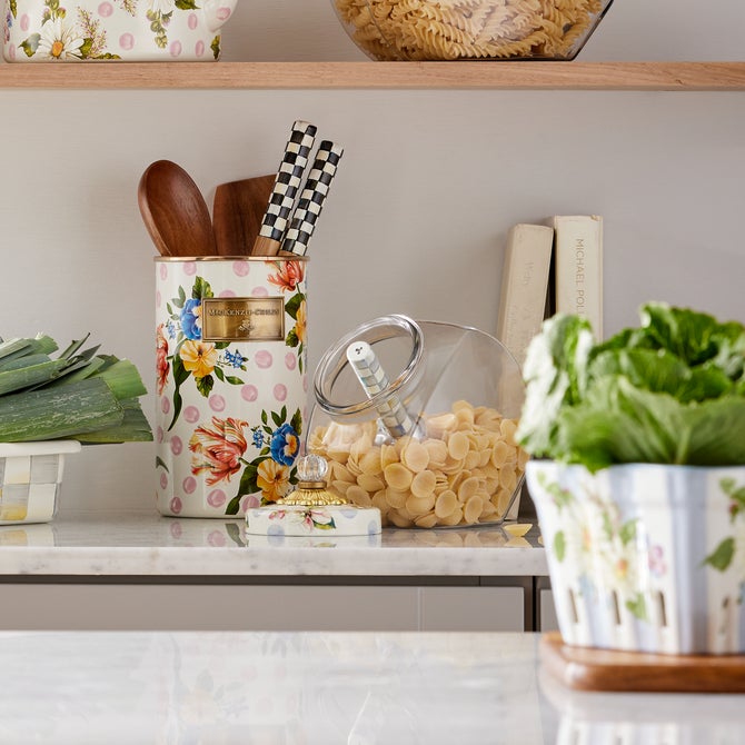 Sweets Jar with Wildflowers Blue Lid - {current_domain}