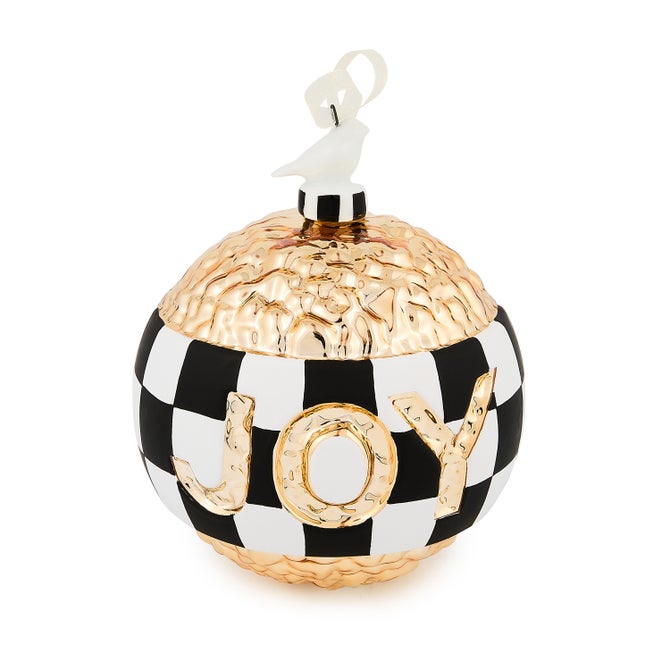 Courtly Noel JOY Glass Ball Ornament - {current_domain}