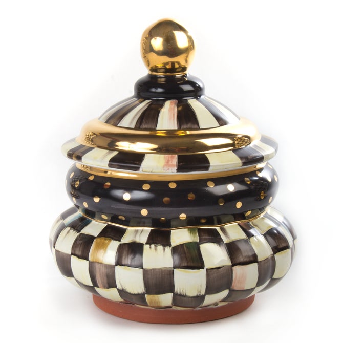 Courtly Check Ceramic Groovy Canister - {current_domain}