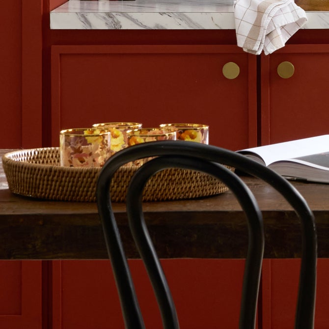 Mocha Check Enamel & Rattan Small Tray - {current_domain}