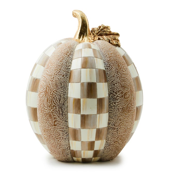 Mocha Check & Block Print Short Pumpkin - {current_domain}