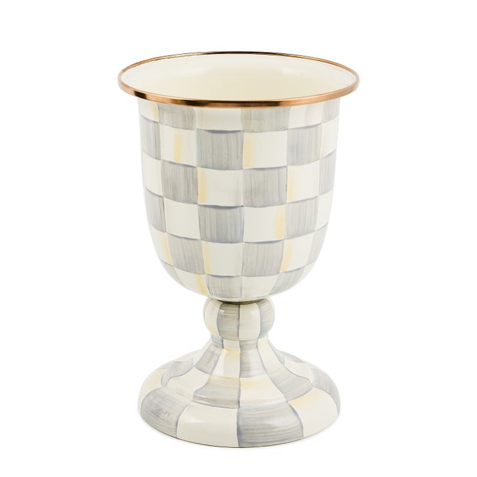 Sterling Check Pedestal Vase - {current_domain}