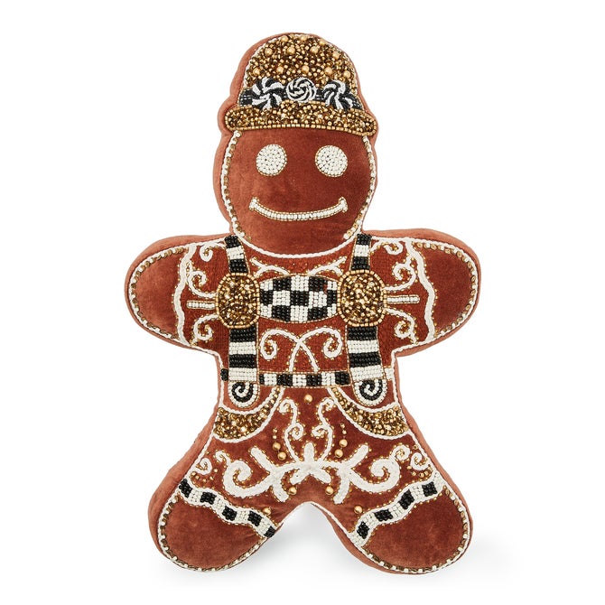 Gingerbread Boy Shaped Throw Pillow - {current_domain}
