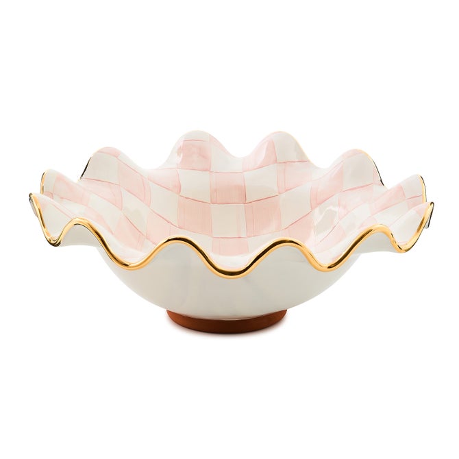 Rosy Check Medium Ceramic Fluted Serving Bowl - {current_domain}