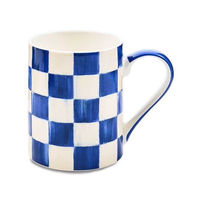 Royal Check Porcelain Mug - {current_domain}