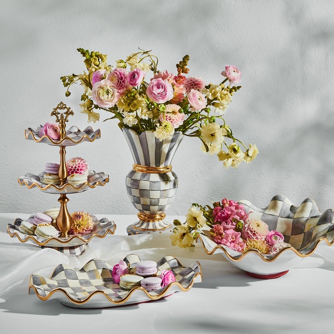 Sterling Check Ceramic Three Tier Sweet Stand - {current_domain}